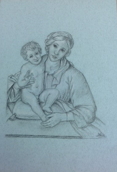 Lisa Gozzi (carboncino su carta pastello)