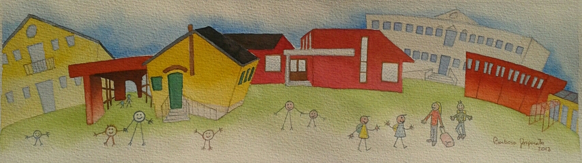 Barbara Gasparato "la scuola di Mattia" (tecnica mista)