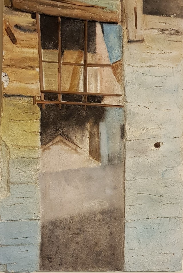 Gianclaudio Damini "Fienile" (tecnica mista con malta)