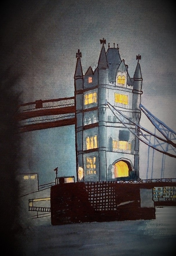 El Buitre ("Tower Bridge" tecnica mista)