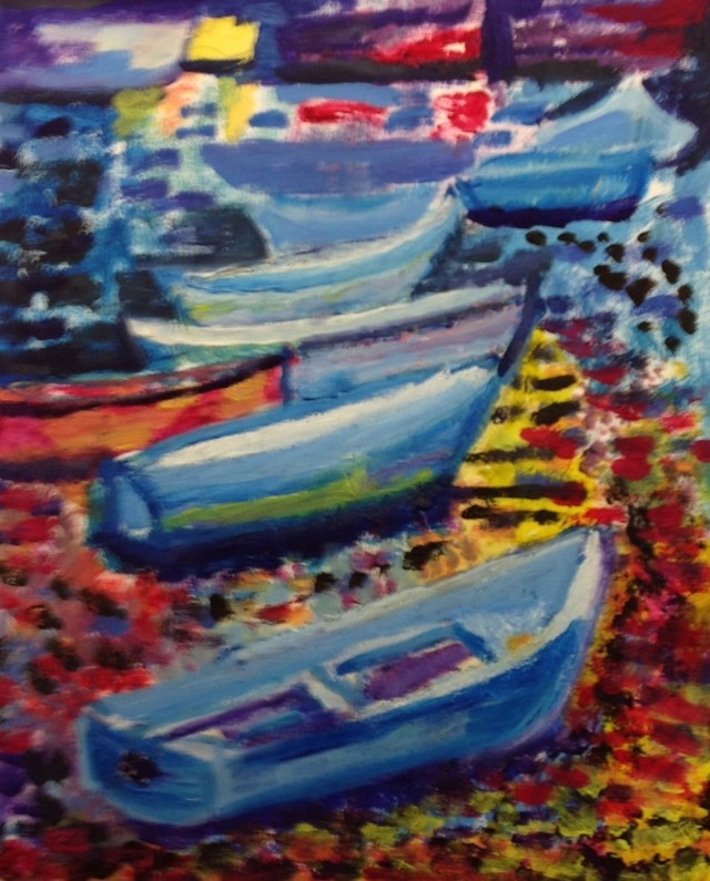 Francesco De Matteis "Porto" (olio su cartone telato)