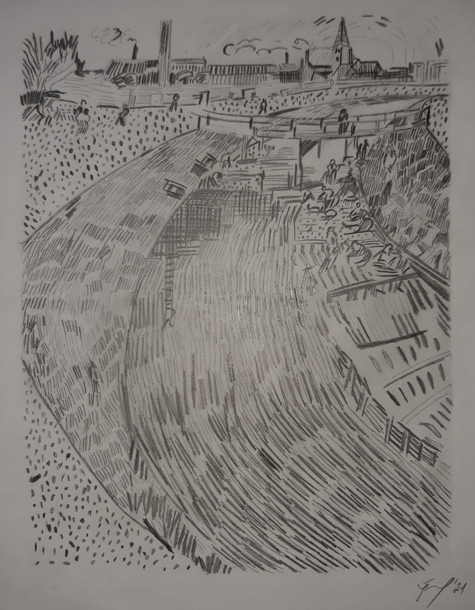 Júlia Šimčeková (grafite su carta Fabriano)
