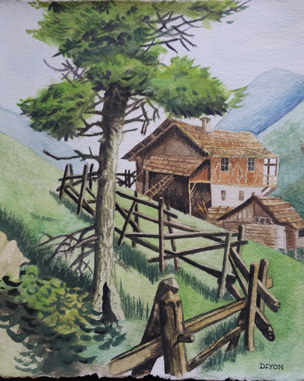 Diyon Batuwatta (acquarello su carta Fabriano cotone)